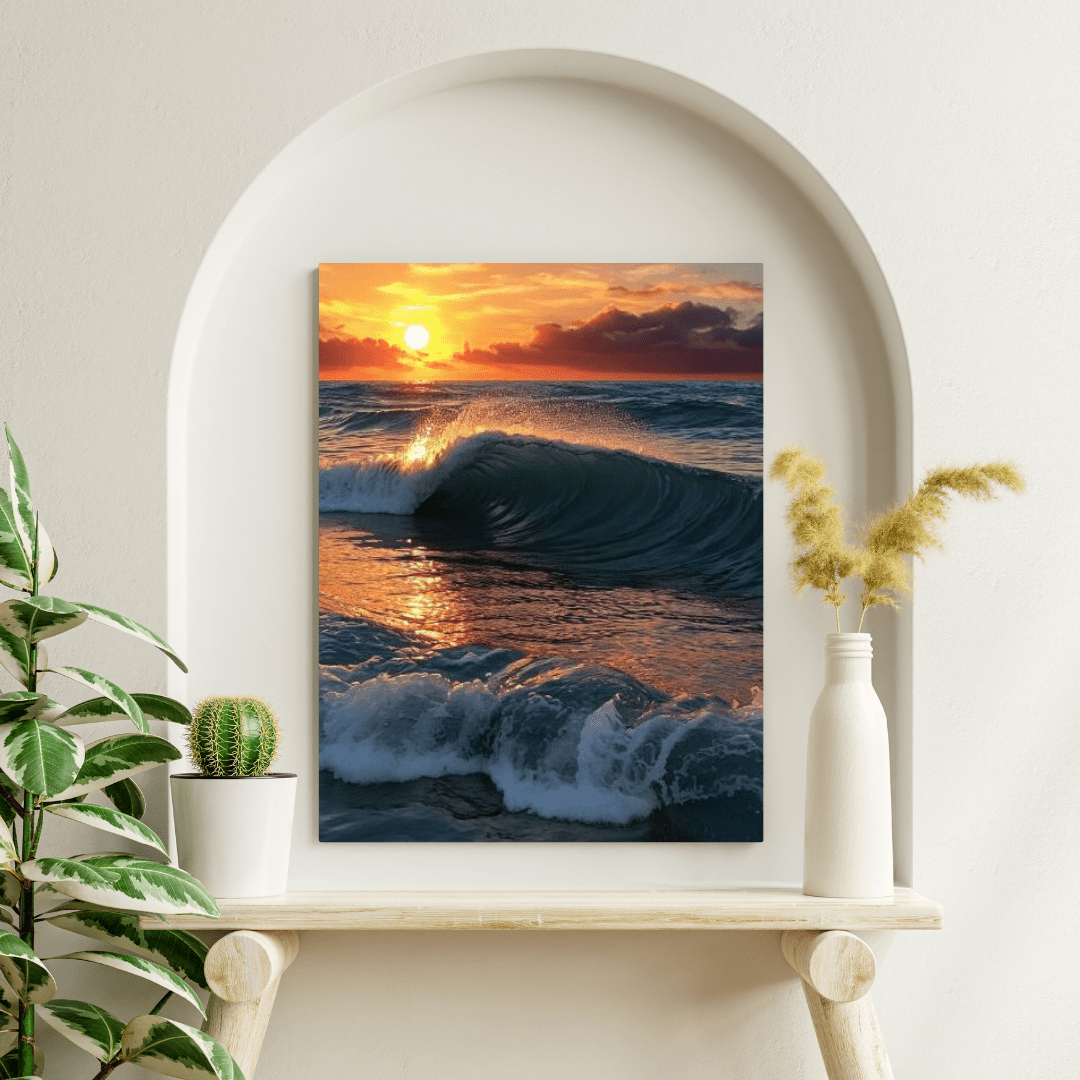 Sunset On The Ocean - Wall Art - Aestheticanvas