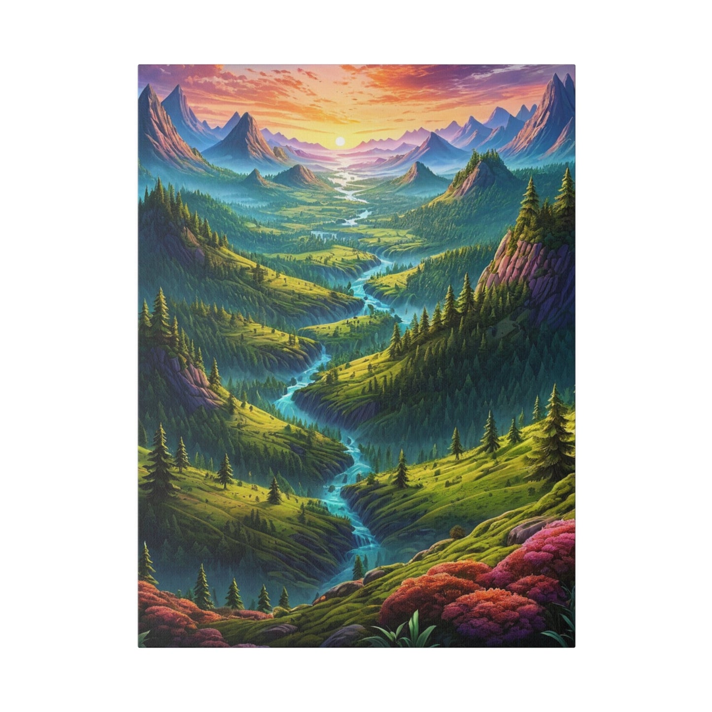 Sunset On The Valley - Wall Art - Aestheticanvas