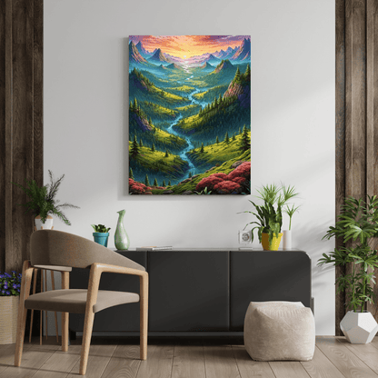 Sunset On The Valley - Wall Art - Aestheticanvas