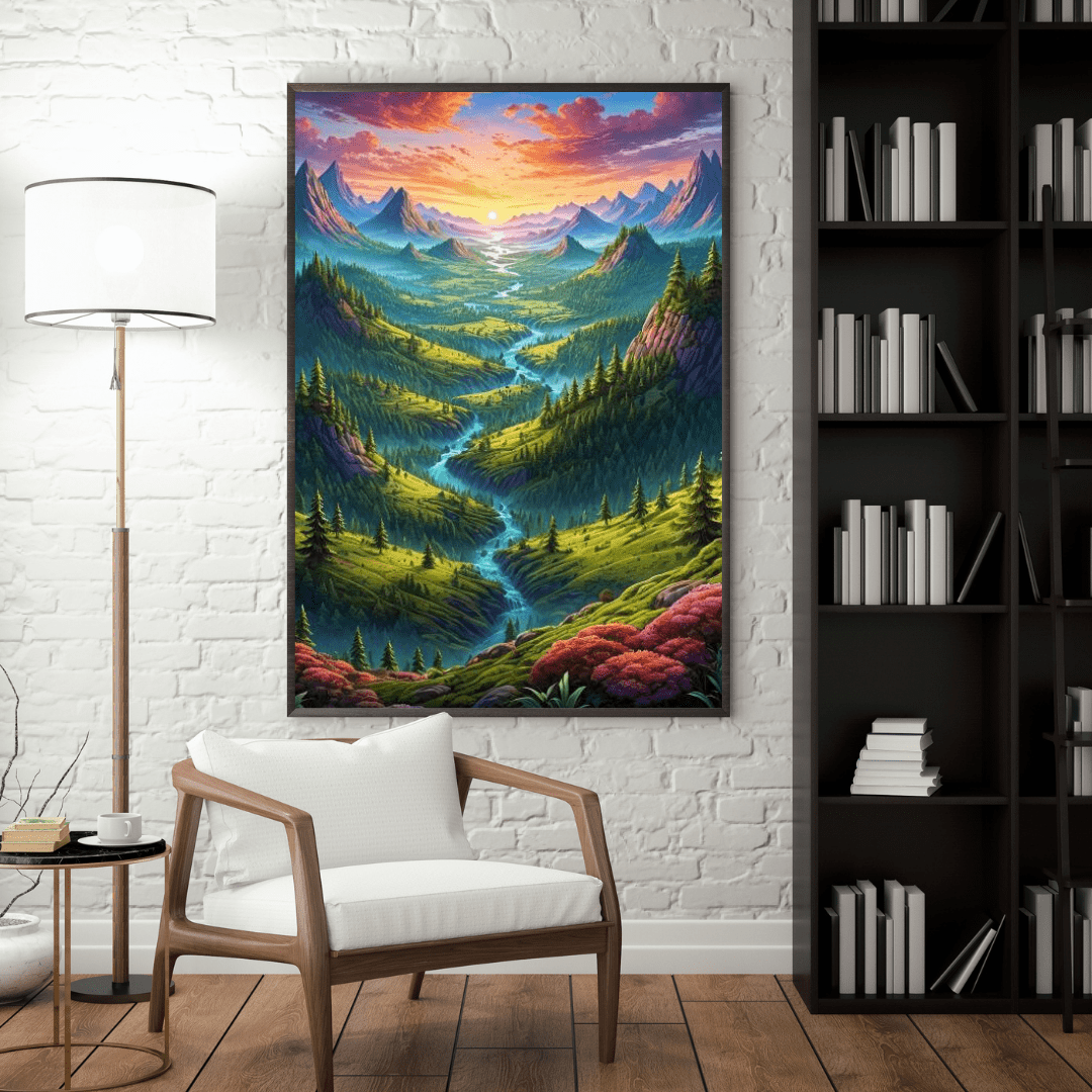 Sunset On The Valley - Wall Art - Aestheticanvas