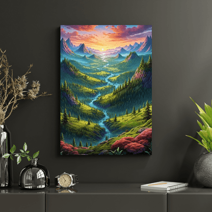 Sunset On The Valley - Wall Art - Aestheticanvas