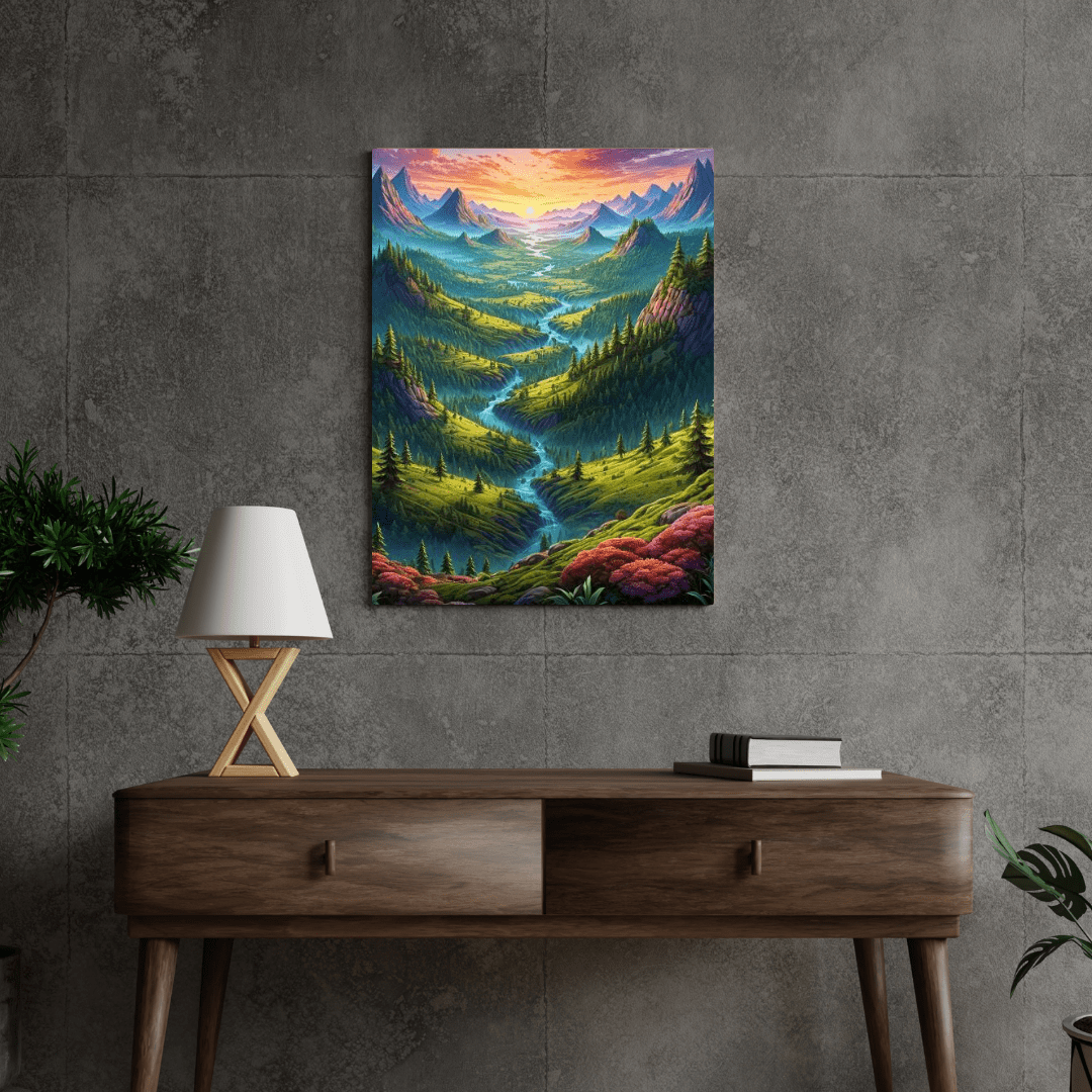 Sunset On The Valley - Wall Art - Aestheticanvas