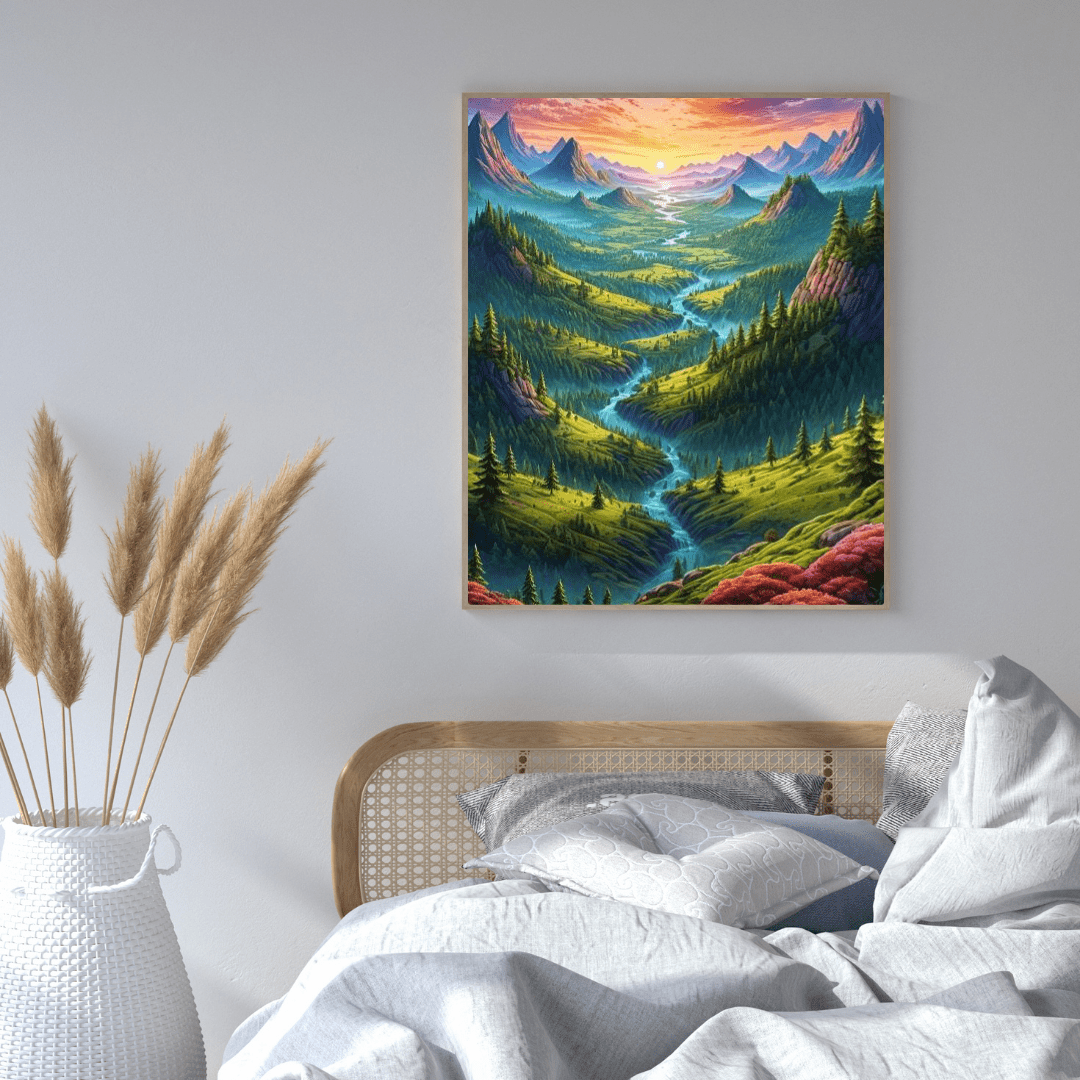 Sunset On The Valley - Wall Art - Aestheticanvas