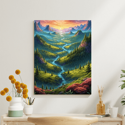 Sunset On The Valley - Wall Art - Aestheticanvas