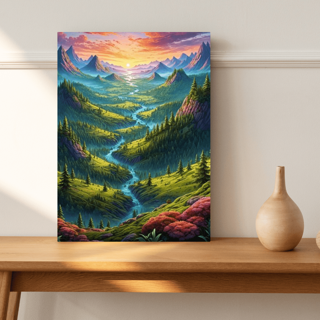 Sunset On The Valley - Wall Art - Aestheticanvas