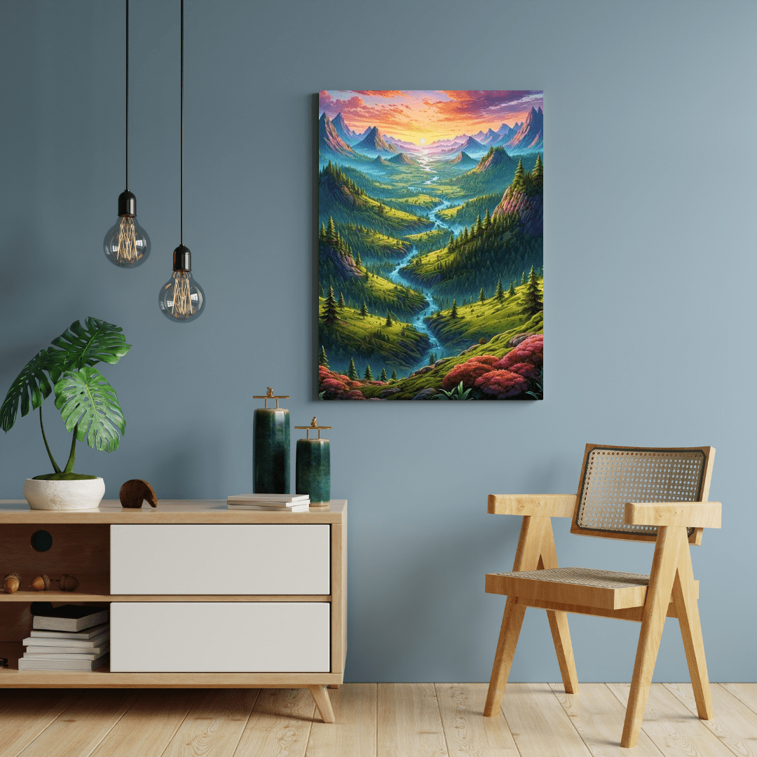 Sunset On The Valley - Wall Art - Aestheticanvas