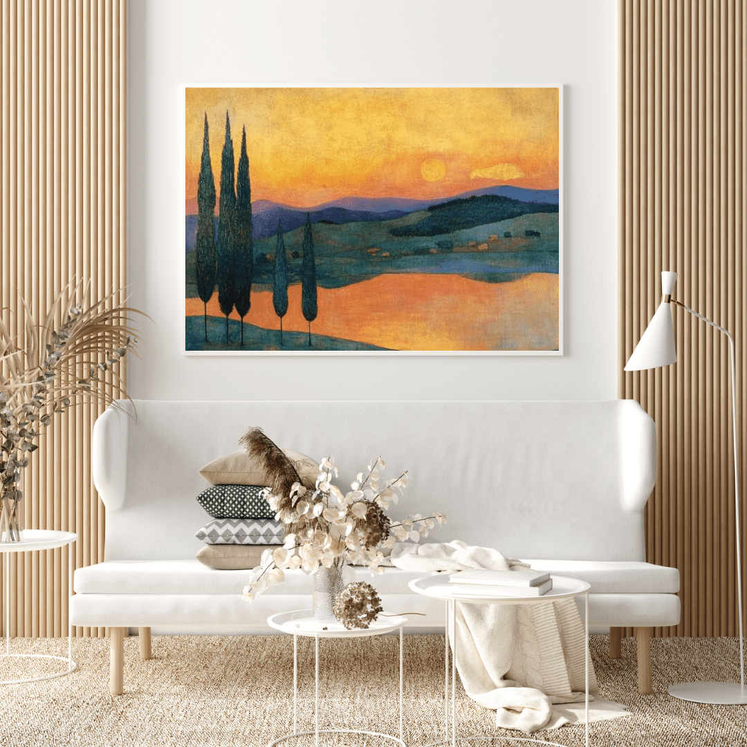 Sunset Over Rolling Hills - Landscape Wall Art - Aestheticanvas