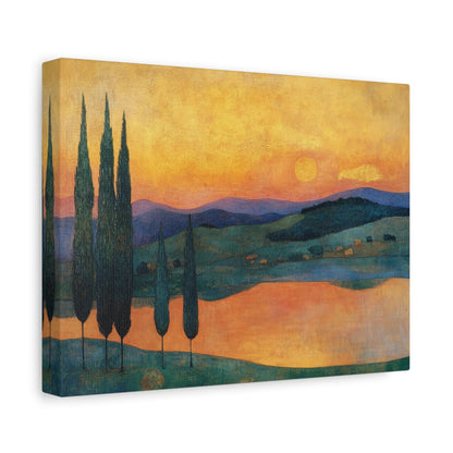 Sunset Over Rolling Hills - Landscape Wall Art - Aestheticanvas