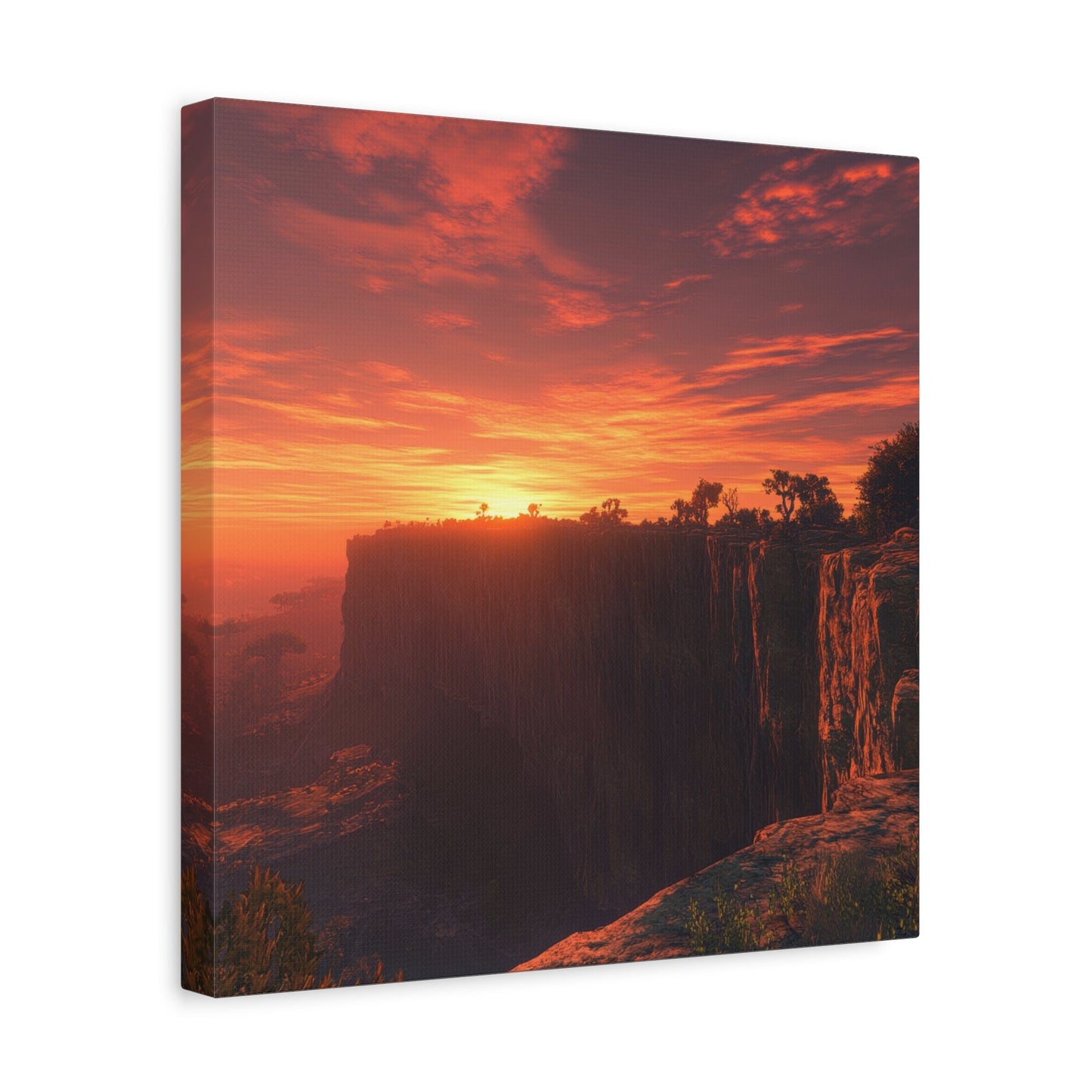 Sunset Over Rugged Cliffs - Landscape Wall Art - Aestheticanvas