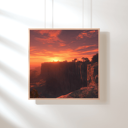 Sunset Over Rugged Cliffs - Landscape Wall Art - Aestheticanvas