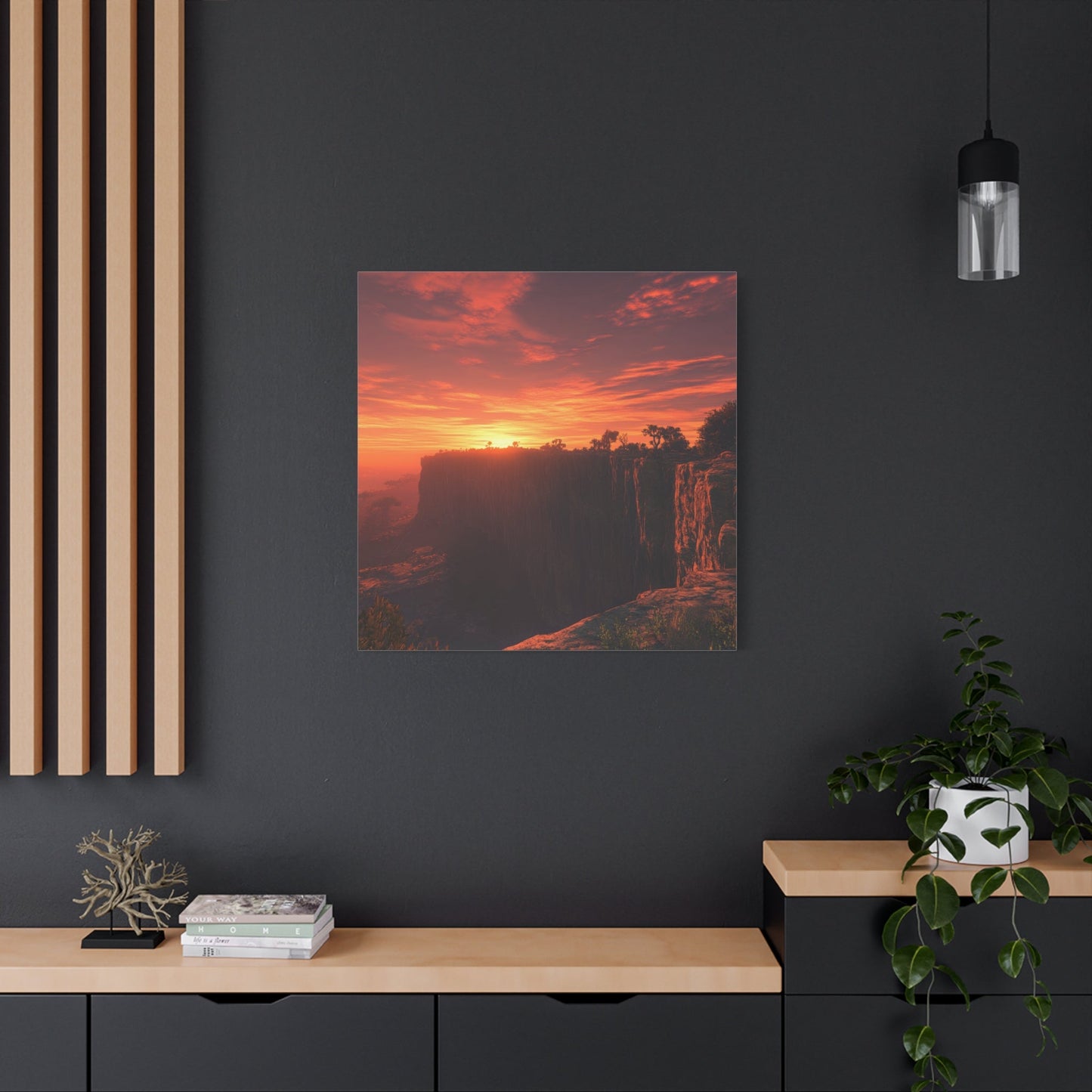 Sunset Over Rugged Cliffs - Landscape Wall Art - Aestheticanvas