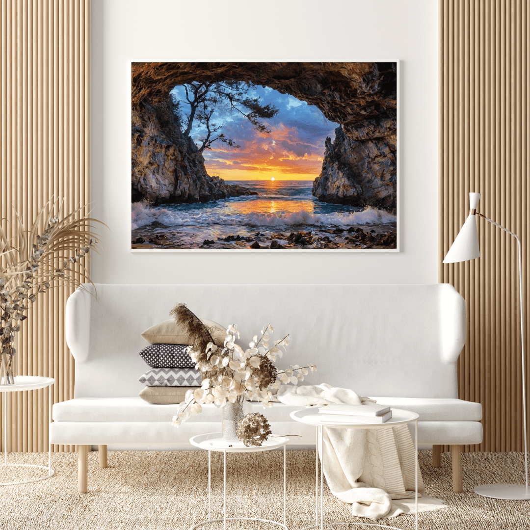 Sunset Serenity at Sea - Coastal Wall Art - Aestheticanvas