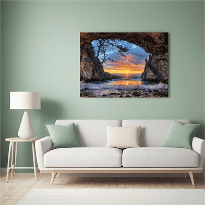 Sunset Serenity at Sea - Coastal Wall Art - Aestheticanvas