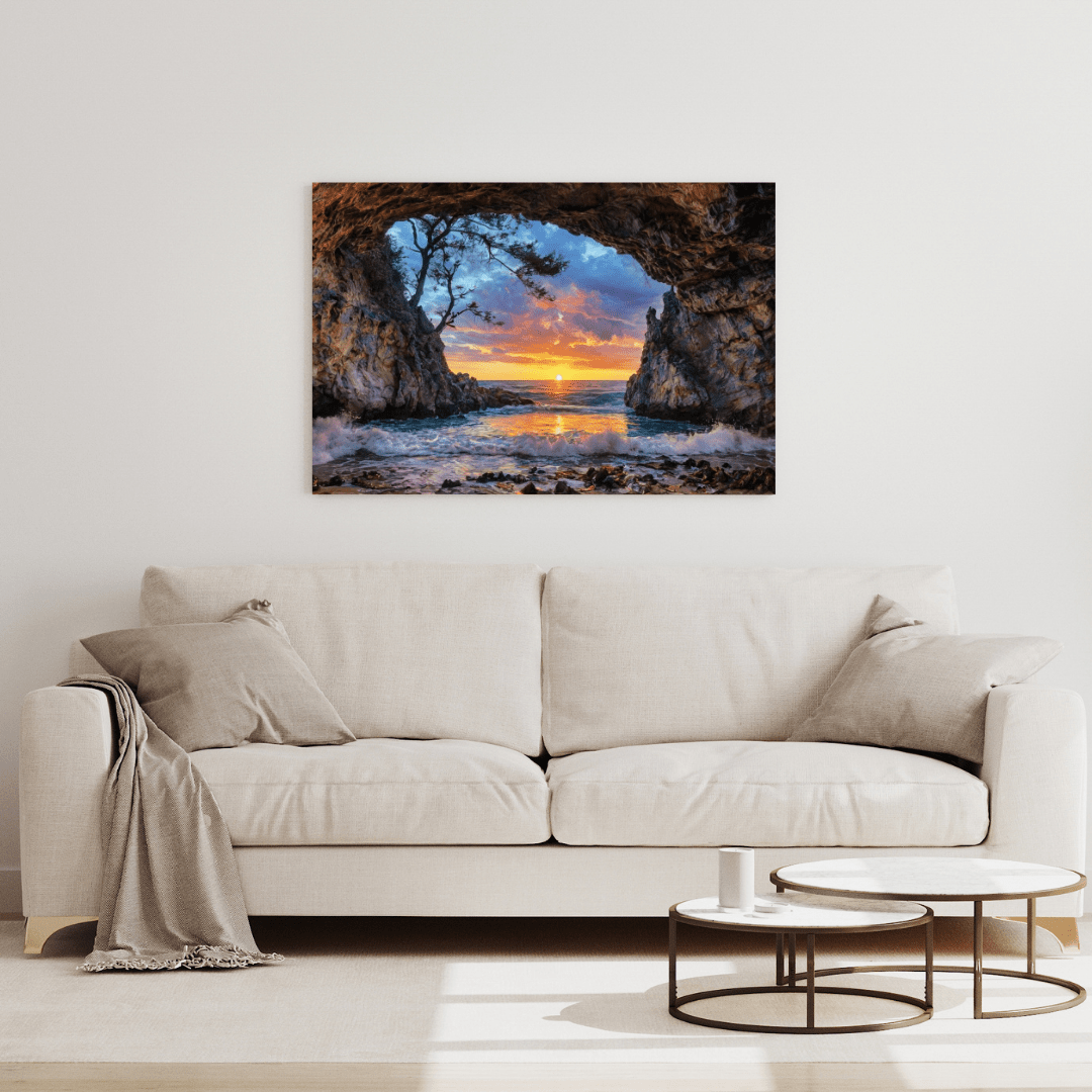 Sunset Serenity at Sea - Coastal Wall Art - Aestheticanvas