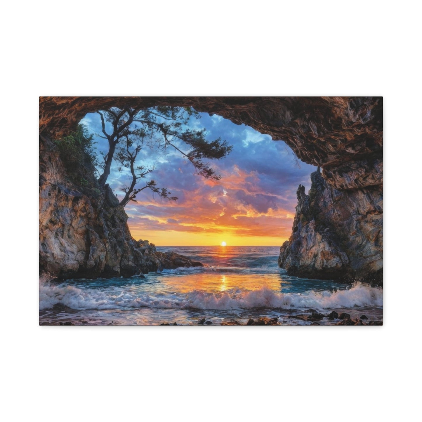 Sunset Serenity at Sea - Coastal Wall Art - Aestheticanvas