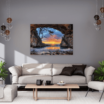 Sunset Serenity at Sea - Coastal Wall Art - Aestheticanvas