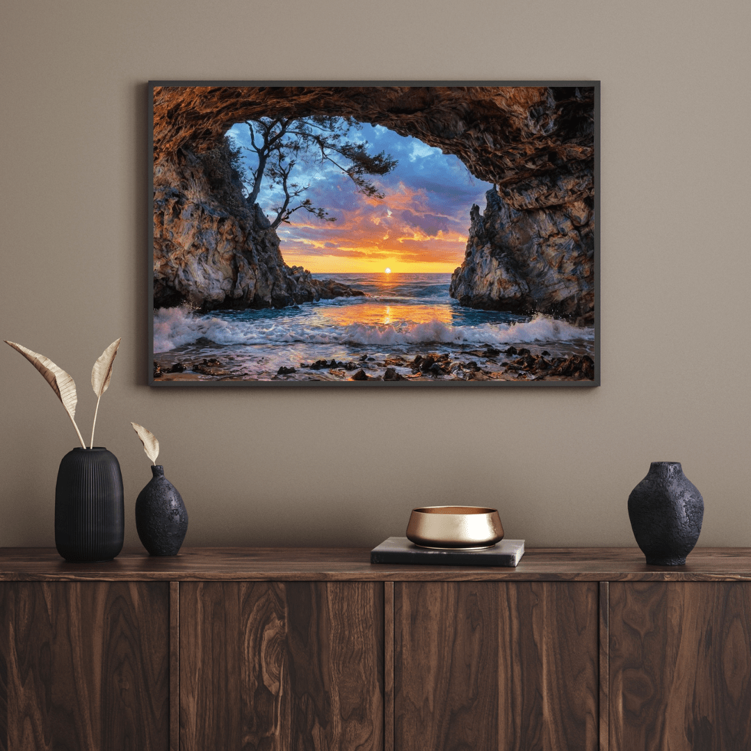 Sunset Serenity at Sea - Coastal Wall Art - Aestheticanvas