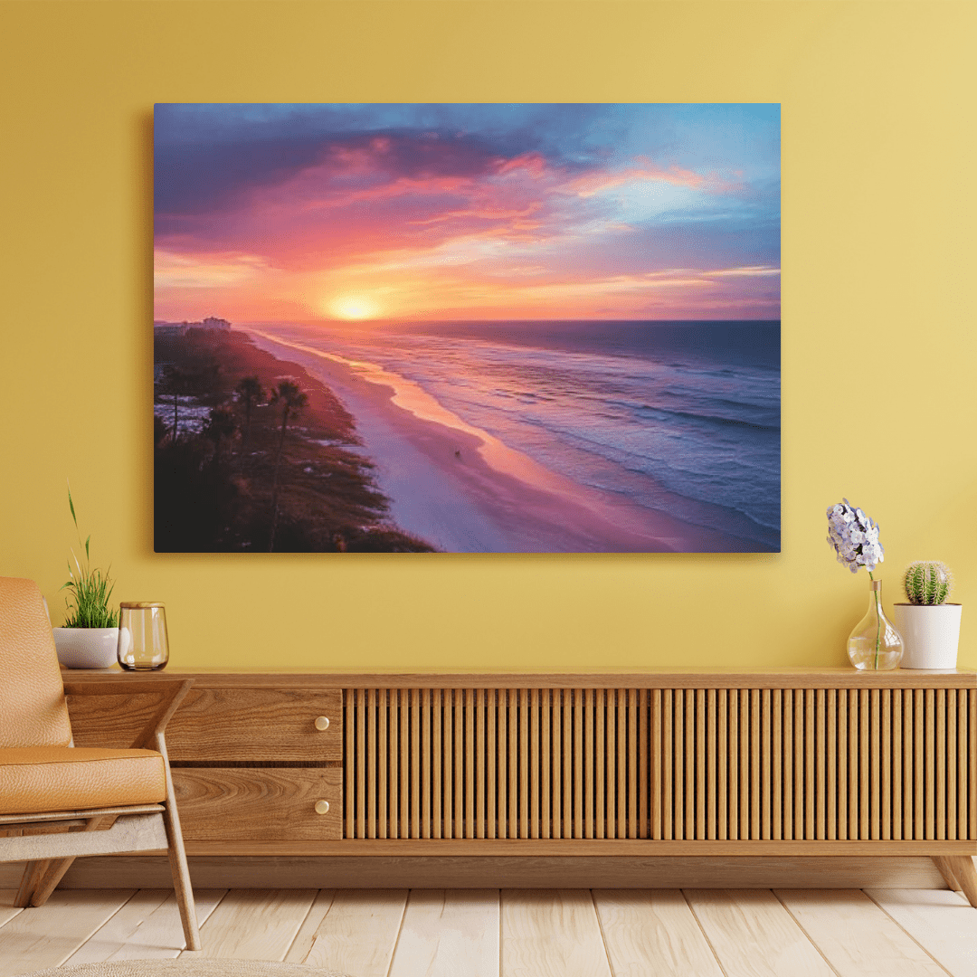 Sunset Serenity on Ocean - Landscape Wall Art - Aestheticanvas