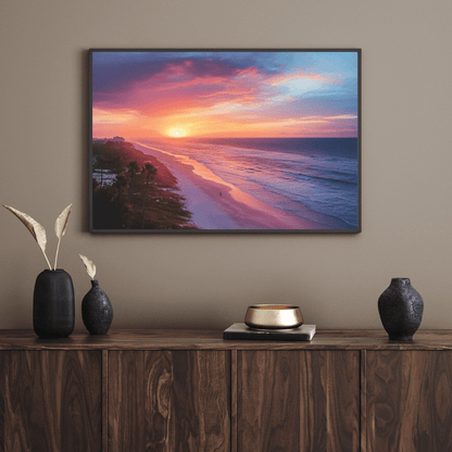 Sunset Serenity on Ocean - Landscape Wall Art - Aestheticanvas