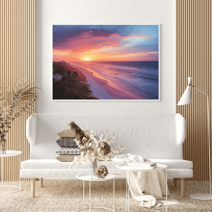 Sunset Serenity on Ocean - Landscape Wall Art - Aestheticanvas