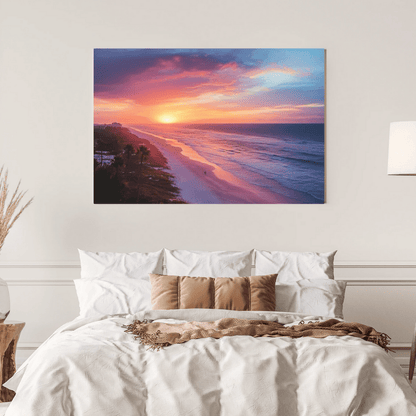 Sunset Serenity on Ocean - Landscape Wall Art - Aestheticanvas