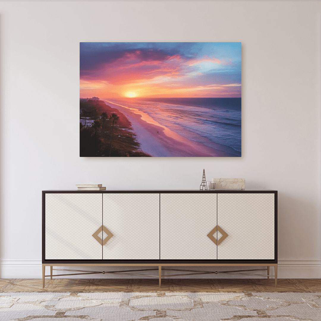 Sunset Serenity on Ocean - Landscape Wall Art - Aestheticanvas