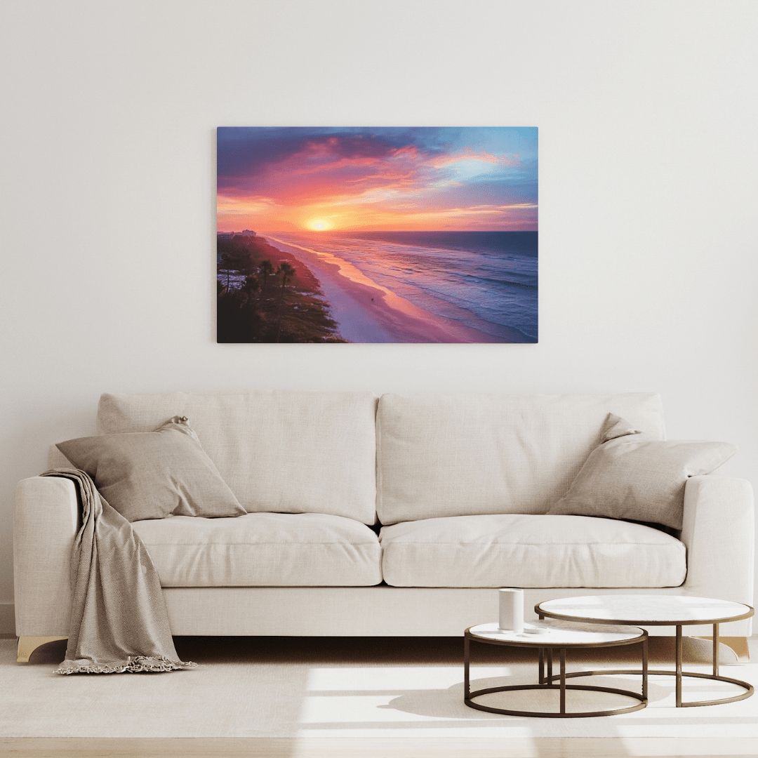 Sunset Serenity on Ocean - Landscape Wall Art - Aestheticanvas