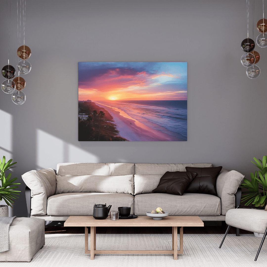 Sunset Serenity on Ocean - Landscape Wall Art - Aestheticanvas