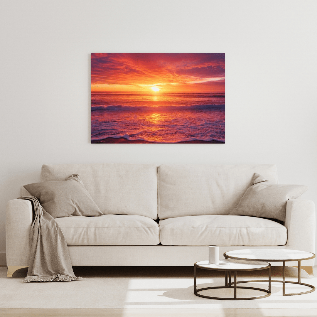 Sunset Serenity Over Calm Ocean - Art Wall Art - Aestheticanvas