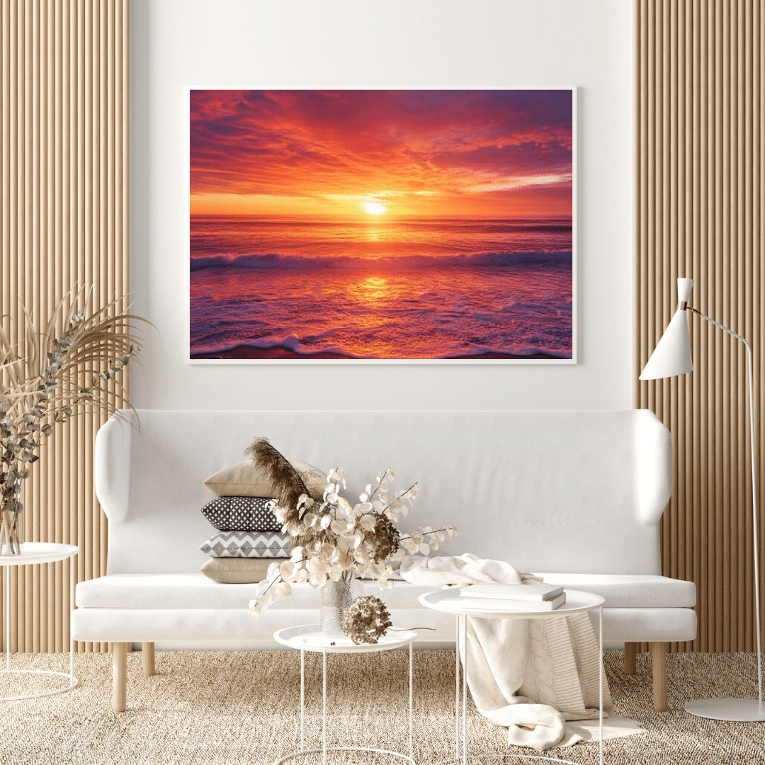 Sunset Serenity Over Calm Ocean - Art Wall Art - Aestheticanvas