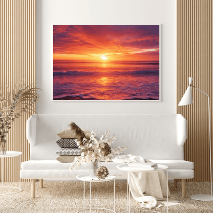 Sunset Serenity Over Calm Ocean - Art Wall Art - Aestheticanvas