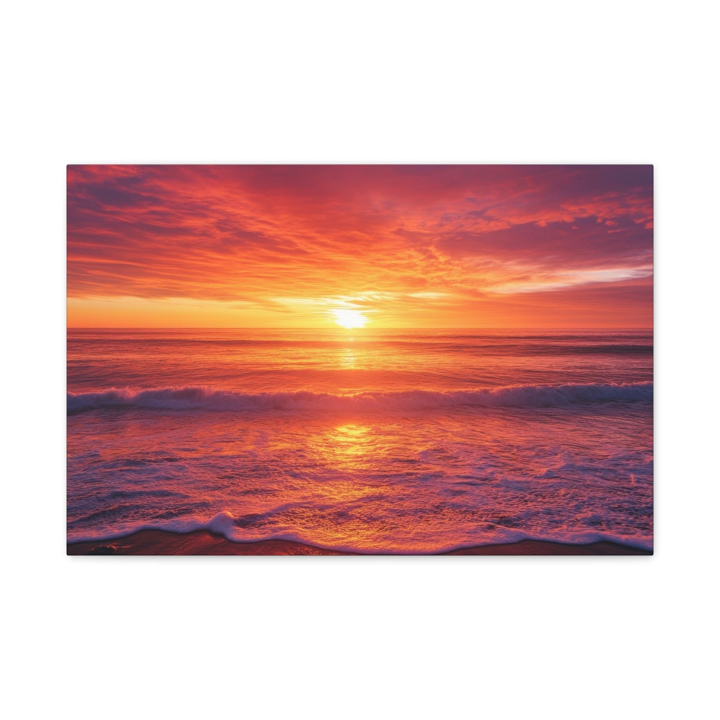 Sunset Serenity Over Calm Ocean - Art Wall Art - Aestheticanvas