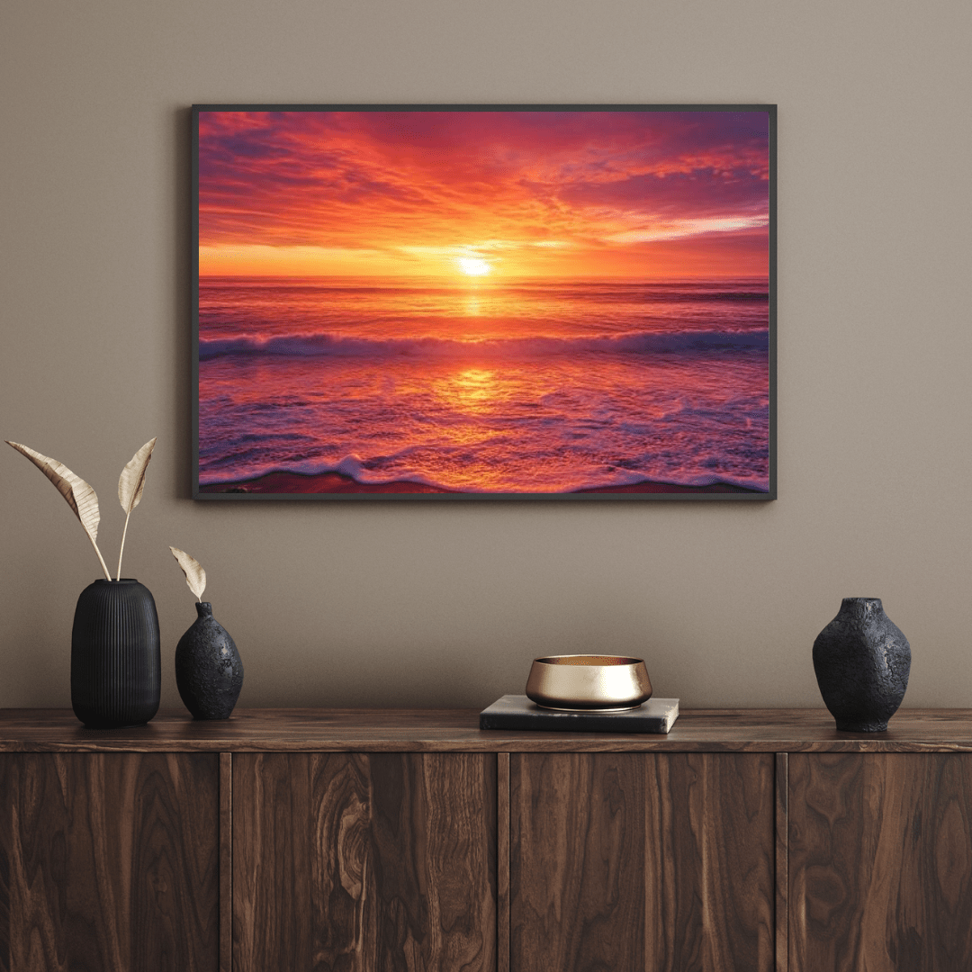 Sunset Serenity Over Calm Ocean - Art Wall Art - Aestheticanvas