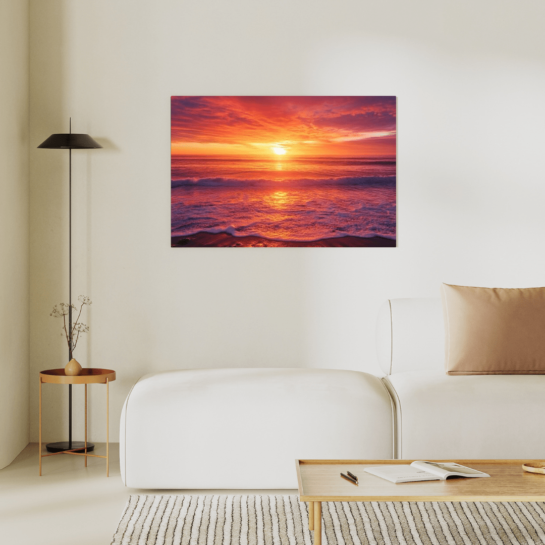 Sunset Serenity Over Calm Ocean - Art Wall Art - Aestheticanvas