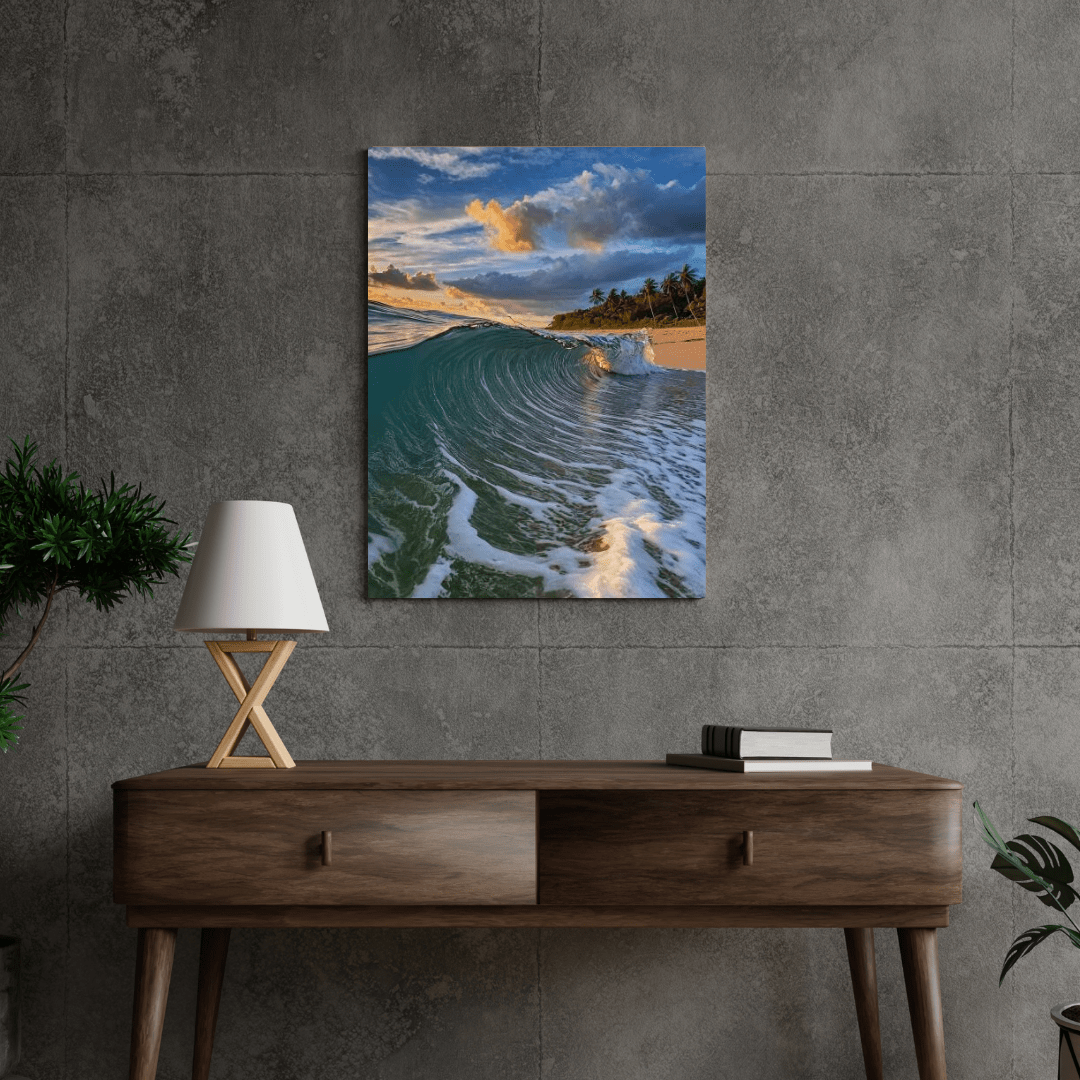 Sunset & Waves - Beach Wall Art - Aestheticanvas