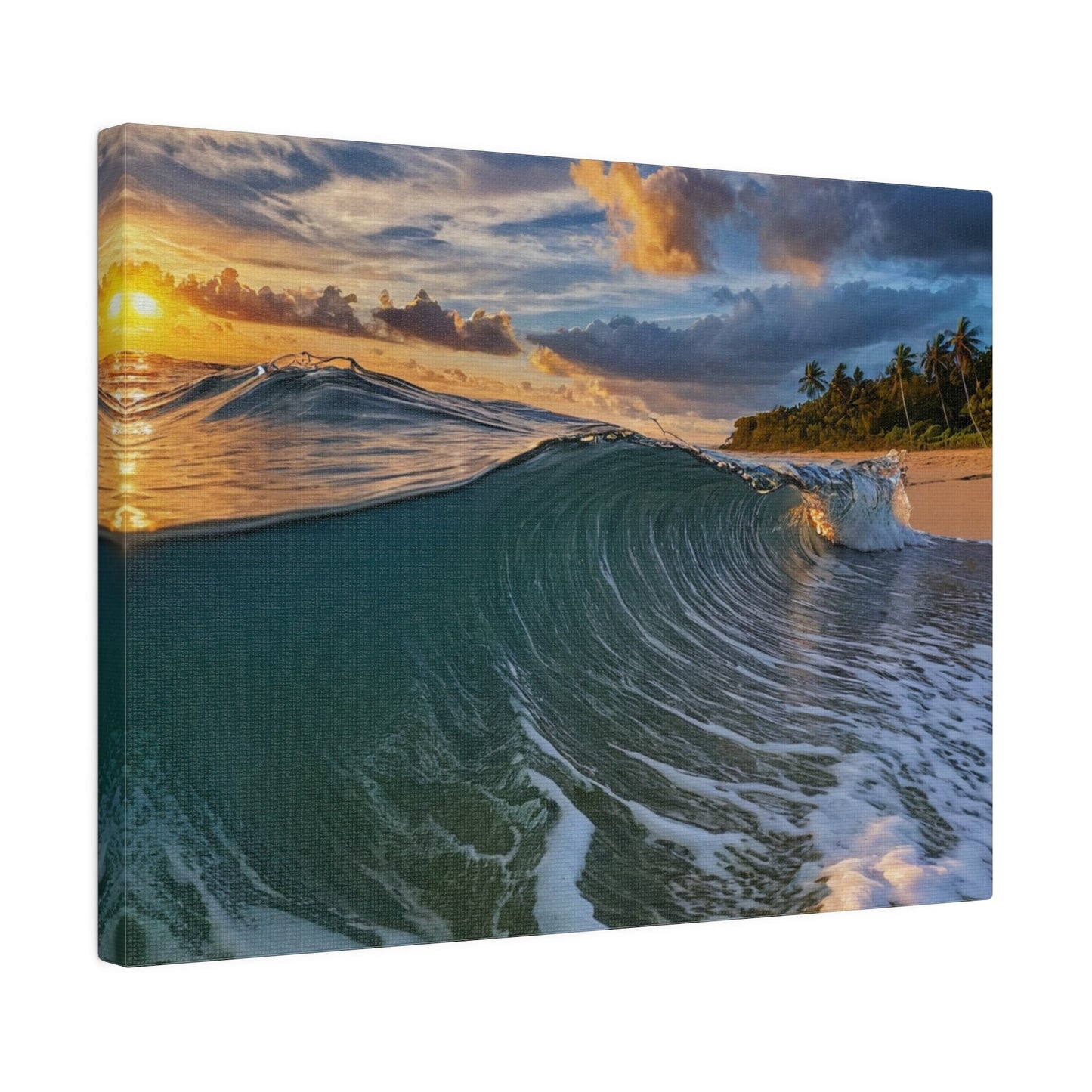 Sunset & Waves - Beach Wall Art - Aestheticanvas