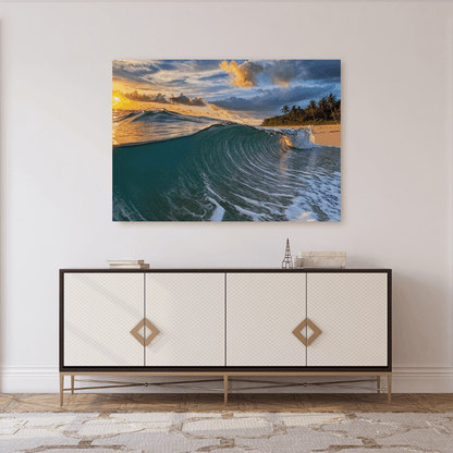 Sunset & Waves - Beach Wall Art - Aestheticanvas