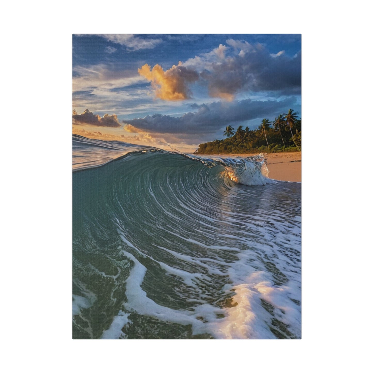 Sunset & Waves - Beach Wall Art - Aestheticanvas