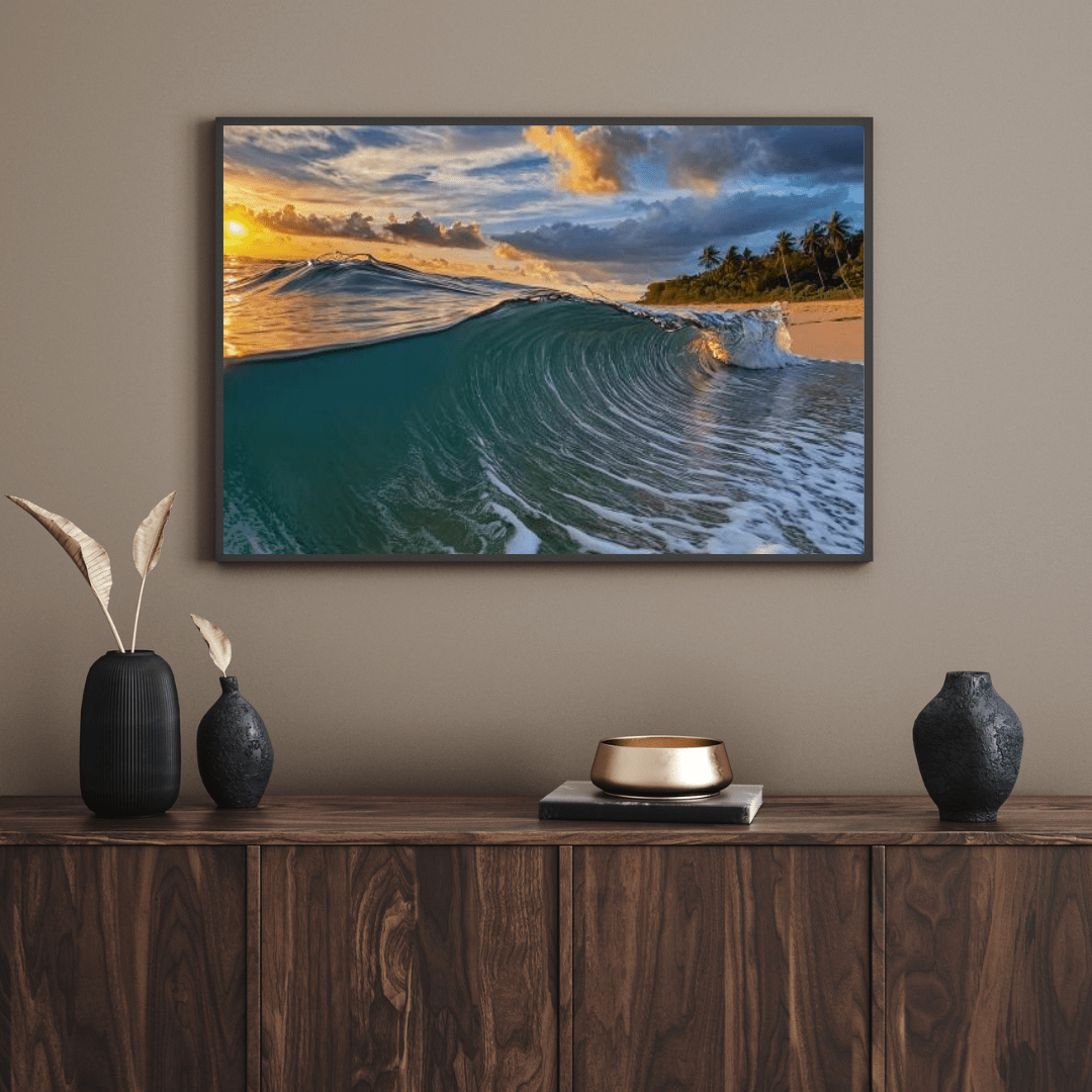 Sunset & Waves - Beach Wall Art - Aestheticanvas