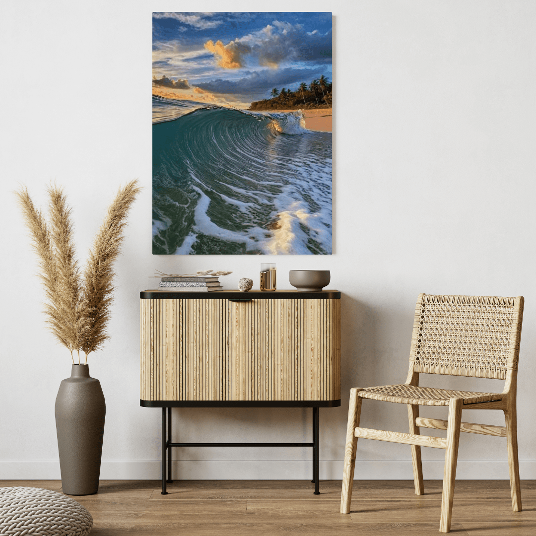 Sunset & Waves - Beach Wall Art - Aestheticanvas