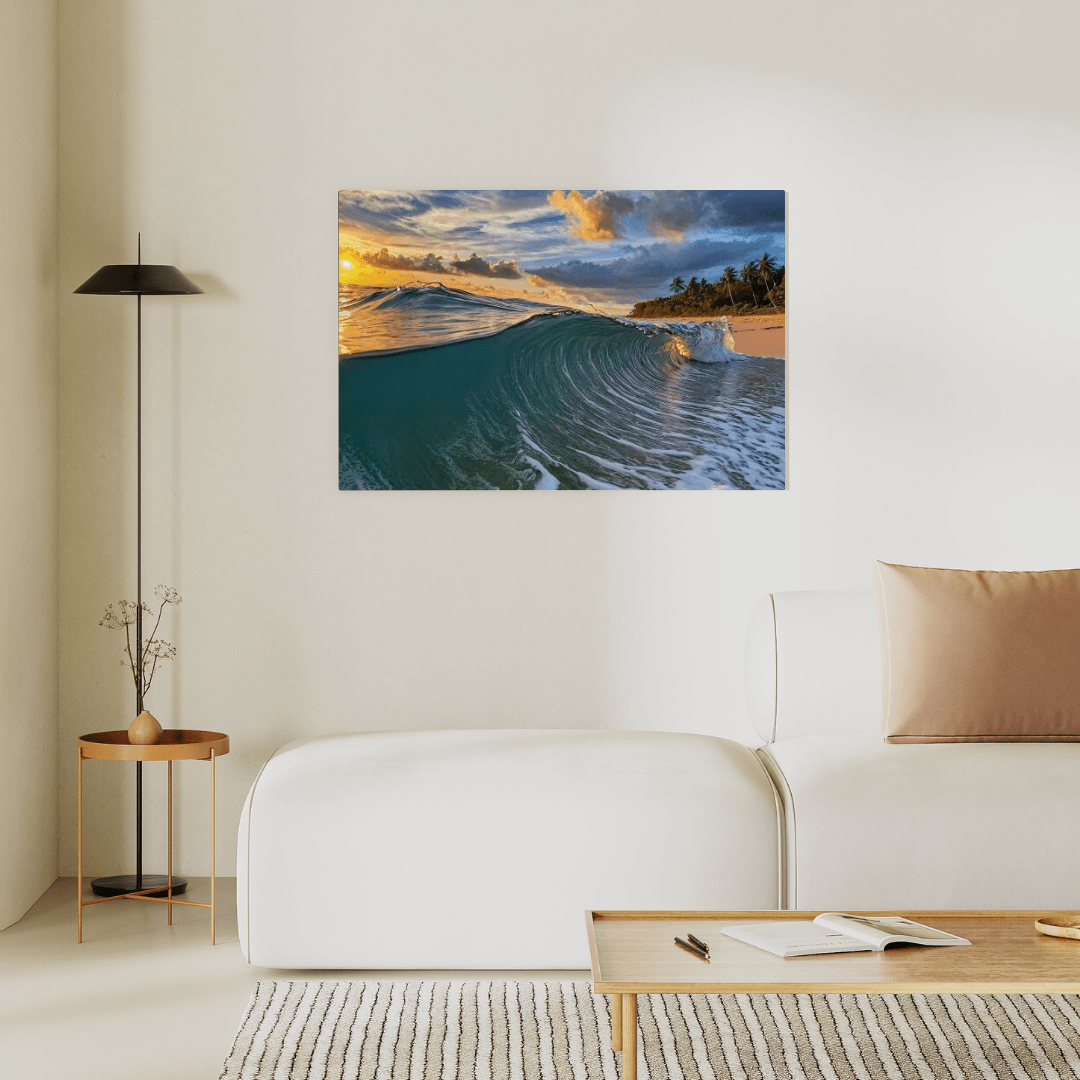 Sunset & Waves - Beach Wall Art - Aestheticanvas