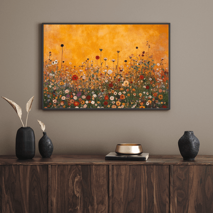 Sunset Wildflower Symphony - Floral Wall Art - Aestheticanvas