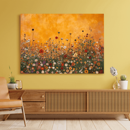 Sunset Wildflower Symphony - Floral Wall Art - Aestheticanvas