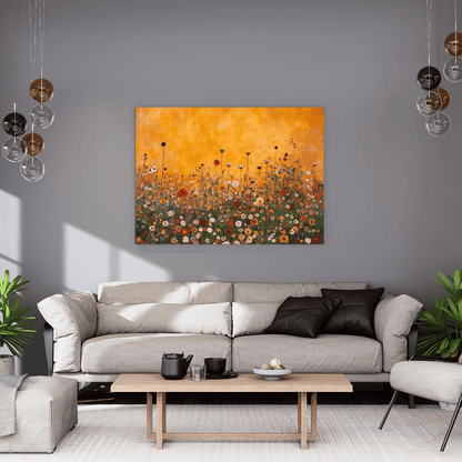 Sunset Wildflower Symphony - Floral Wall Art - Aestheticanvas