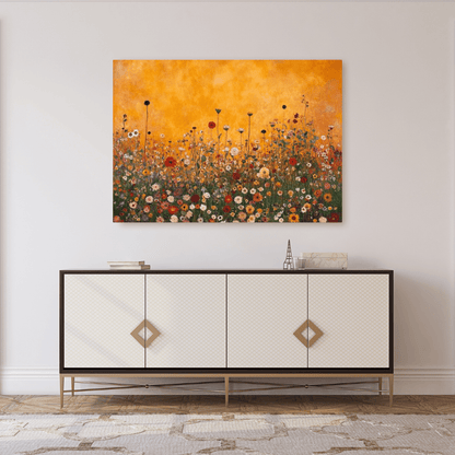 Sunset Wildflower Symphony - Floral Wall Art - Aestheticanvas