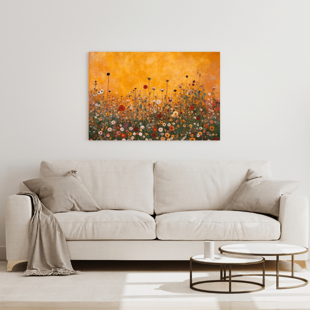 Sunset Wildflower Symphony - Floral Wall Art - Aestheticanvas