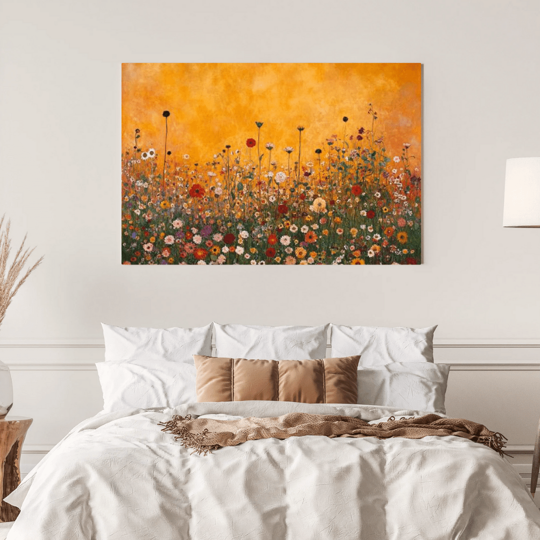 Sunset Wildflower Symphony - Floral Wall Art - Aestheticanvas