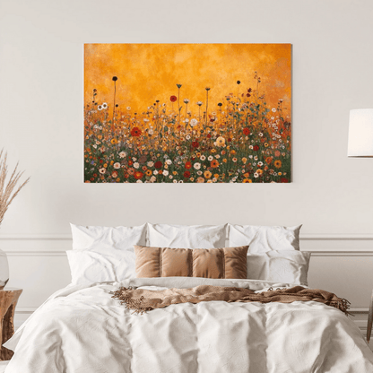 Sunset Wildflower Symphony - Floral Wall Art - Aestheticanvas