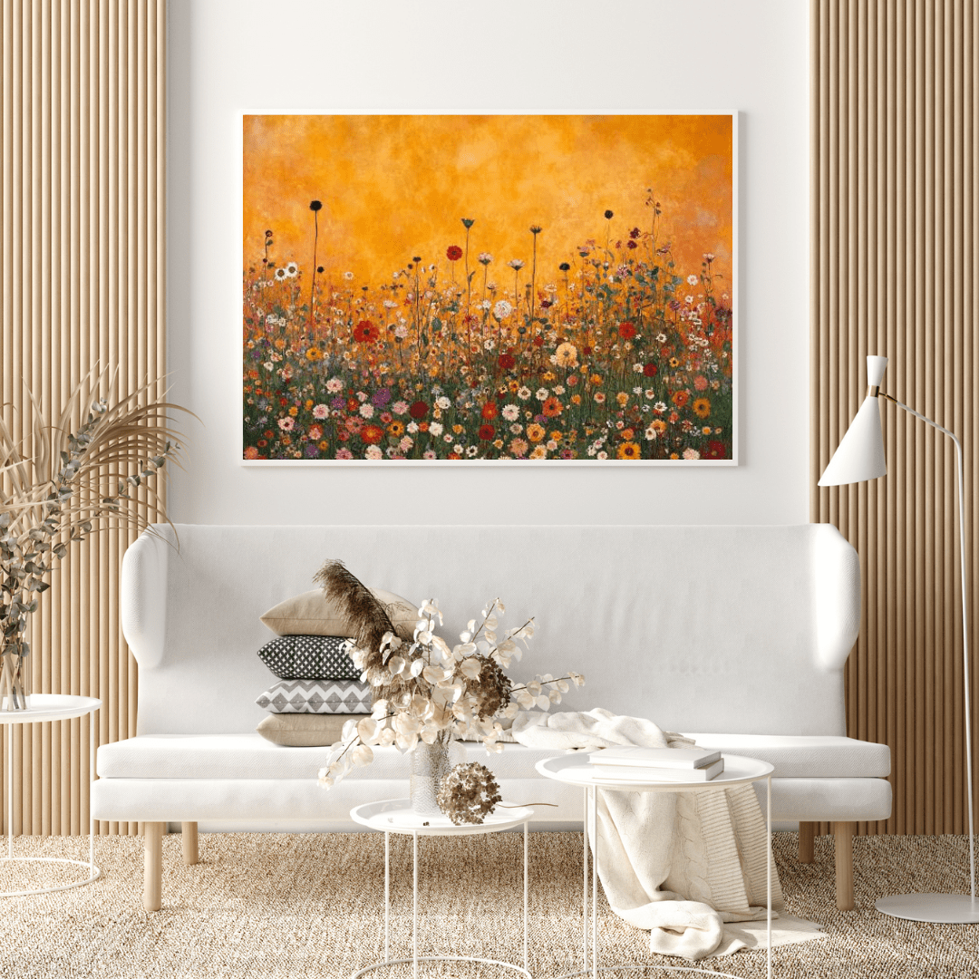 Sunset Wildflower Symphony - Floral Wall Art - Aestheticanvas