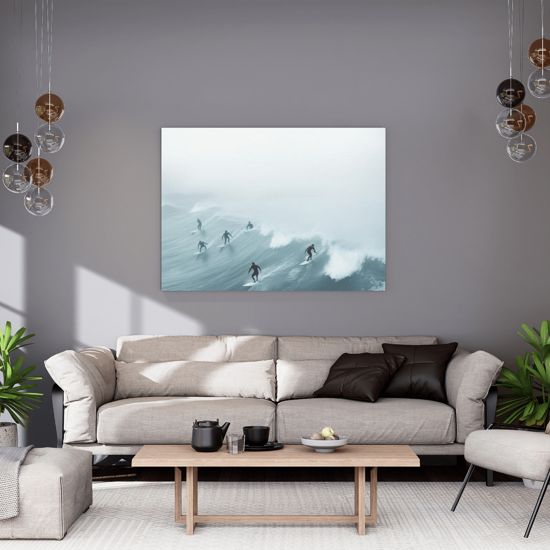 Surfers Riding Epic Waves - Surf Wall Art - Aestheticanvas